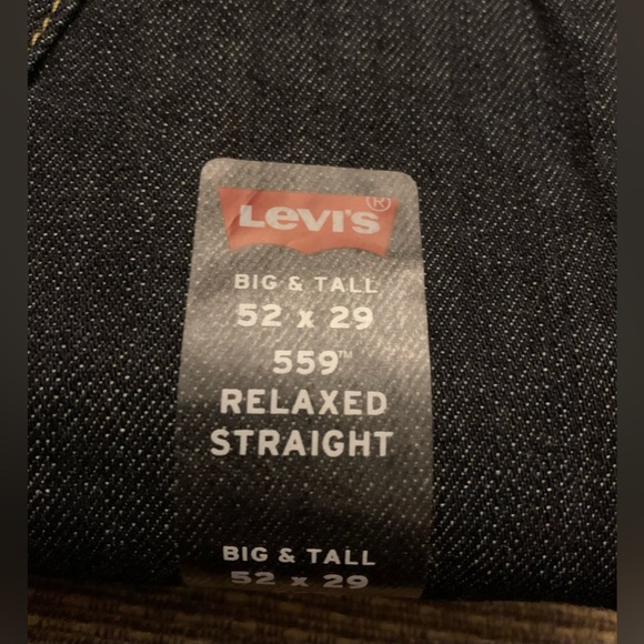 NWT Levi’s 52x29 Big & Tall. 559 Relaxed Straight Jeans. - Picture 2 of 9